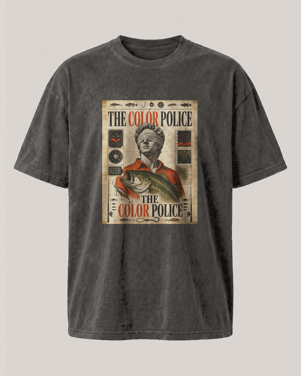 The Color Police washed tee — washed black, front