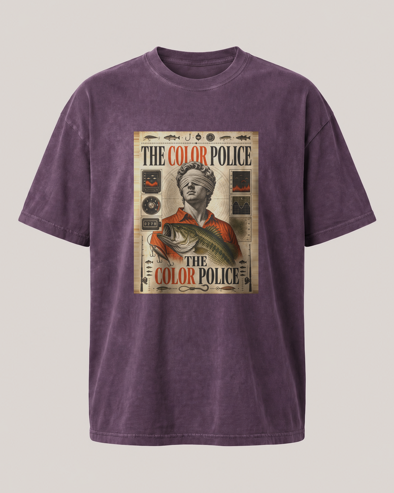 The Color Police washed tee — washed violet, front