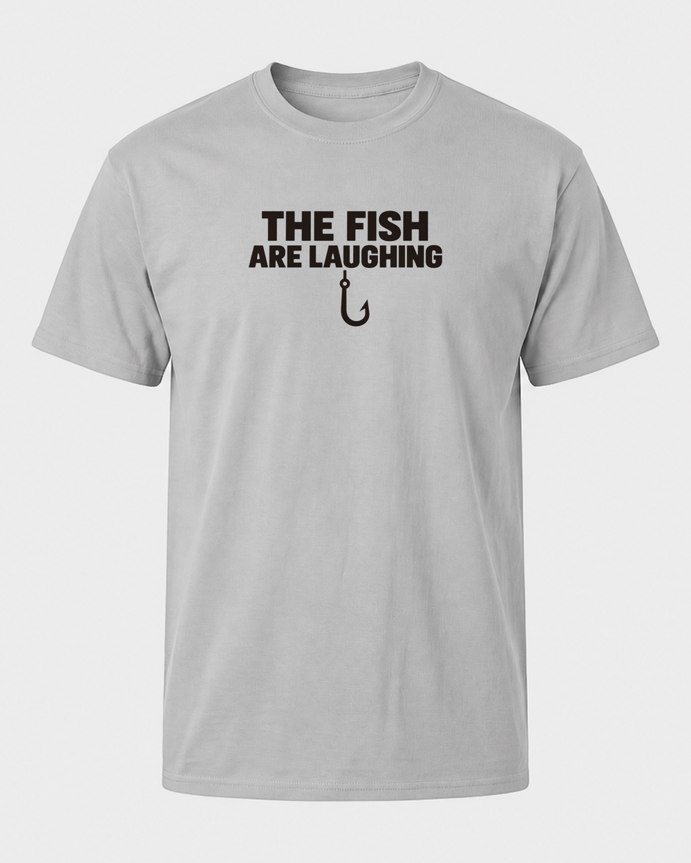 The Fish Are Laughing Bold tee — sports grey, front