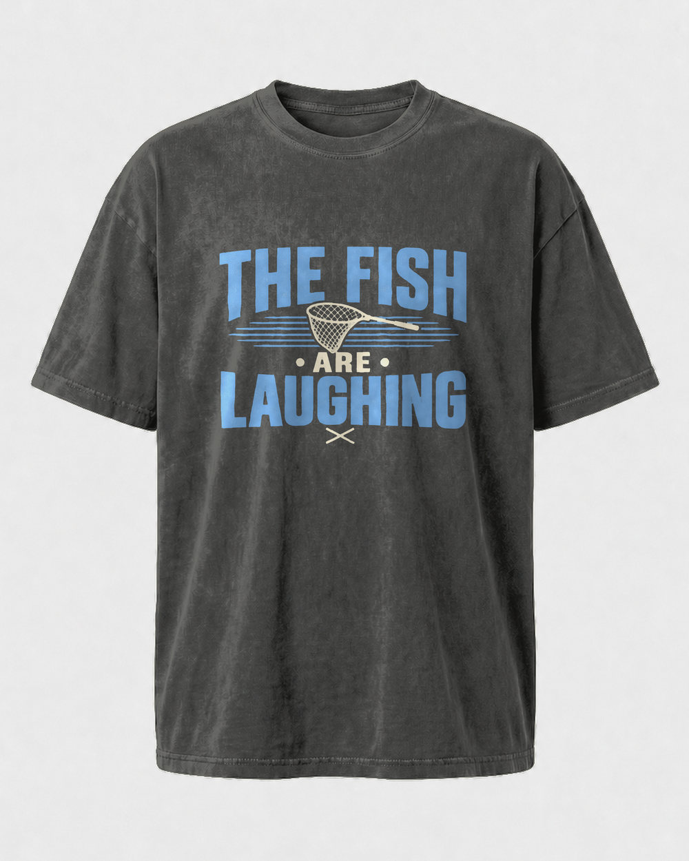 The Fish Are Laughing Two Tone washed tee — washed black, front