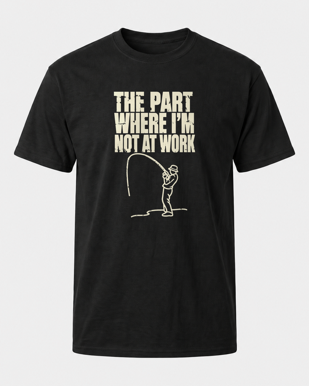 The Part Where I'm Not at Work tee — black, front
