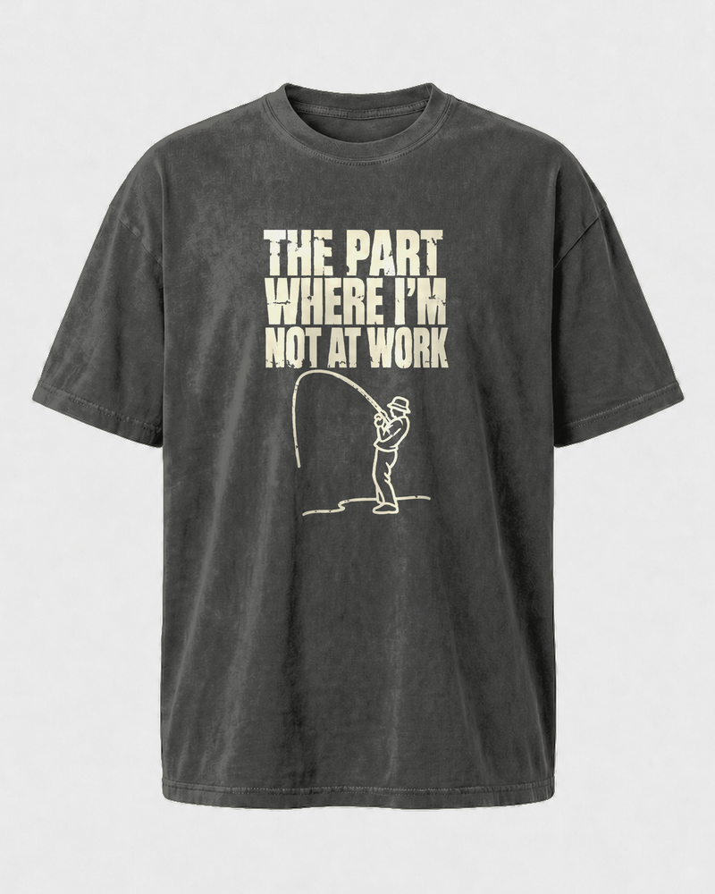 The Part Where I'm Not at Work washed tee — washed black, front