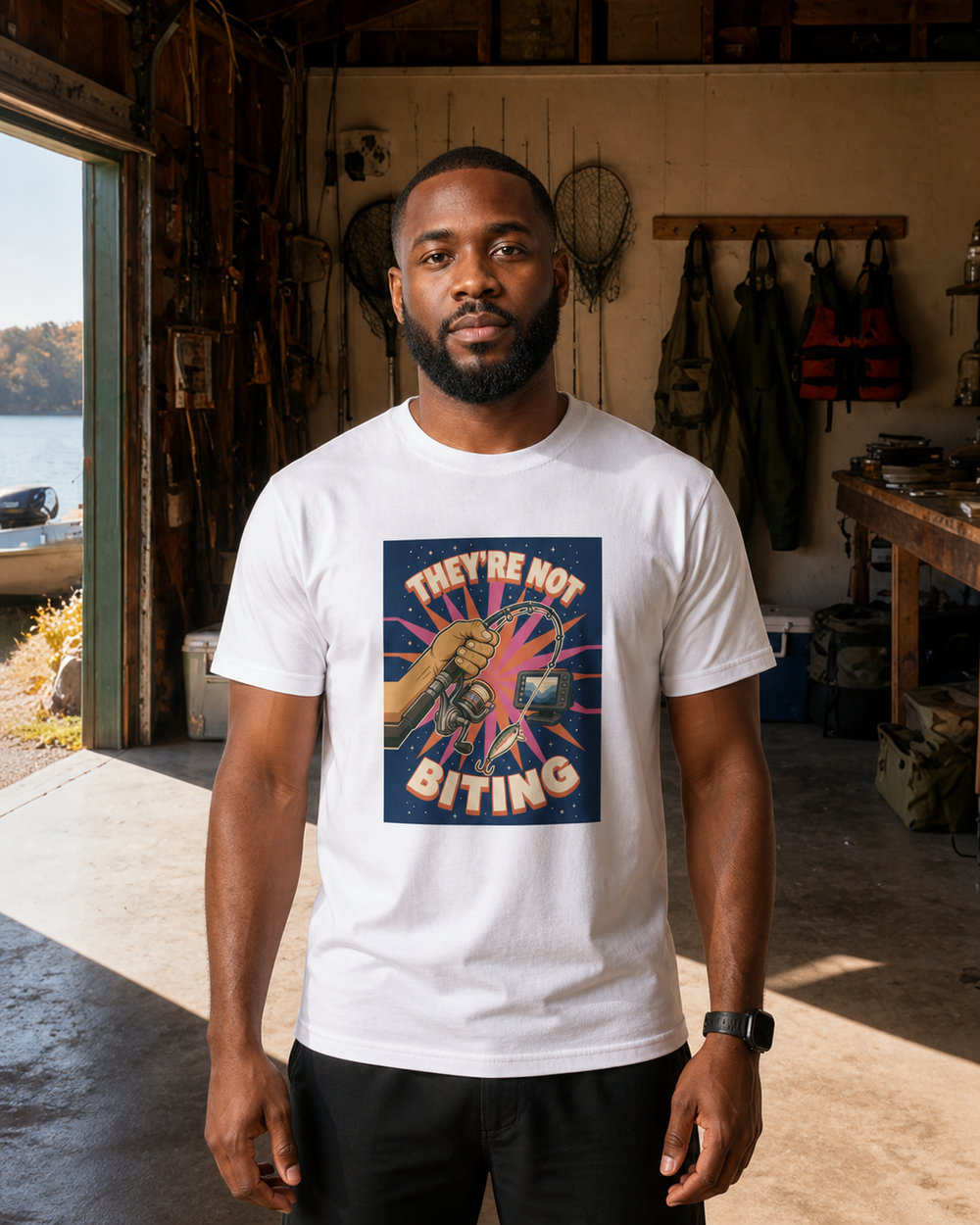 They'Re Not Biting tee — worn, front