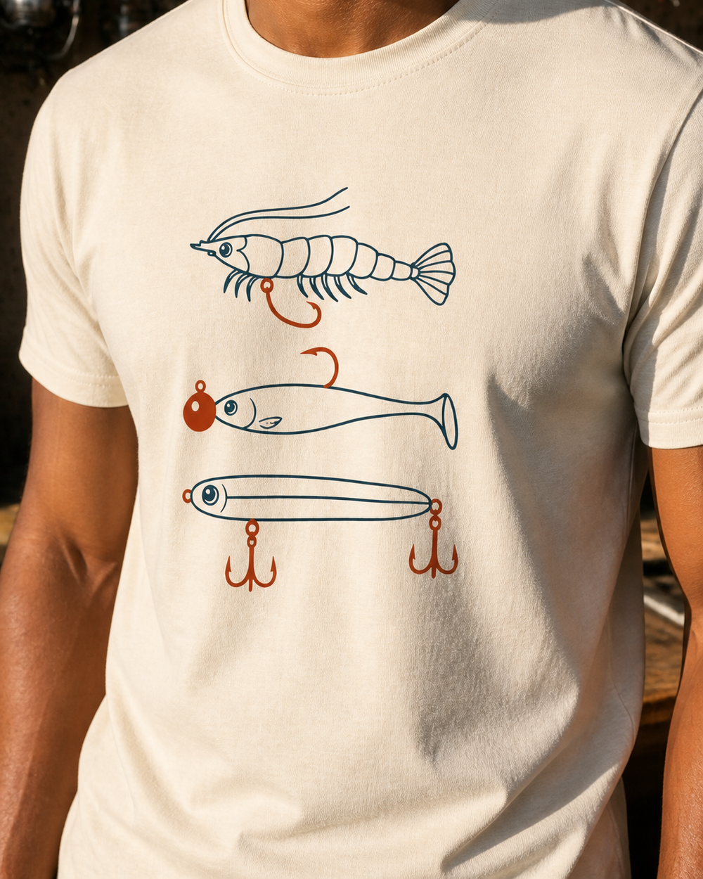 Three And Done tee — bone, worn, side