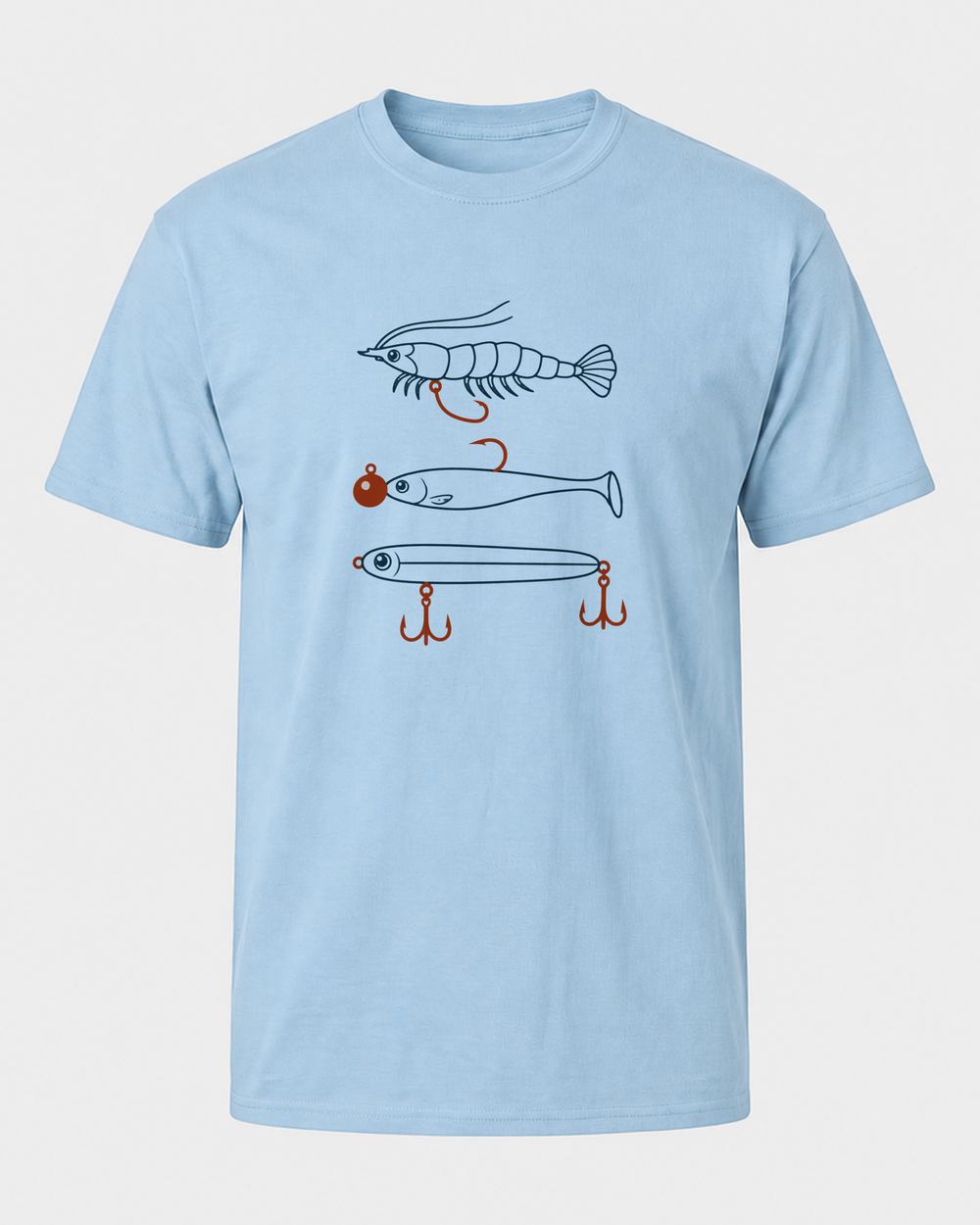 Three And Done tee — light blue, front