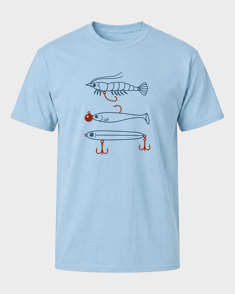 Three And Done tee — light blue, front