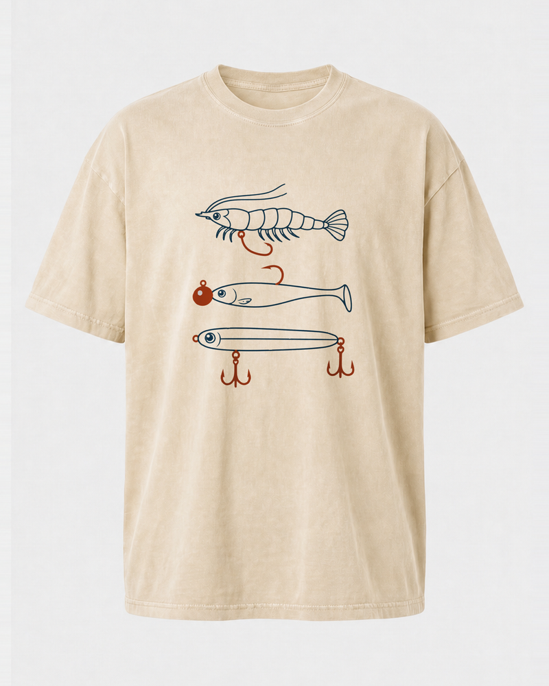 Three And Done washed tee — washed bone, front