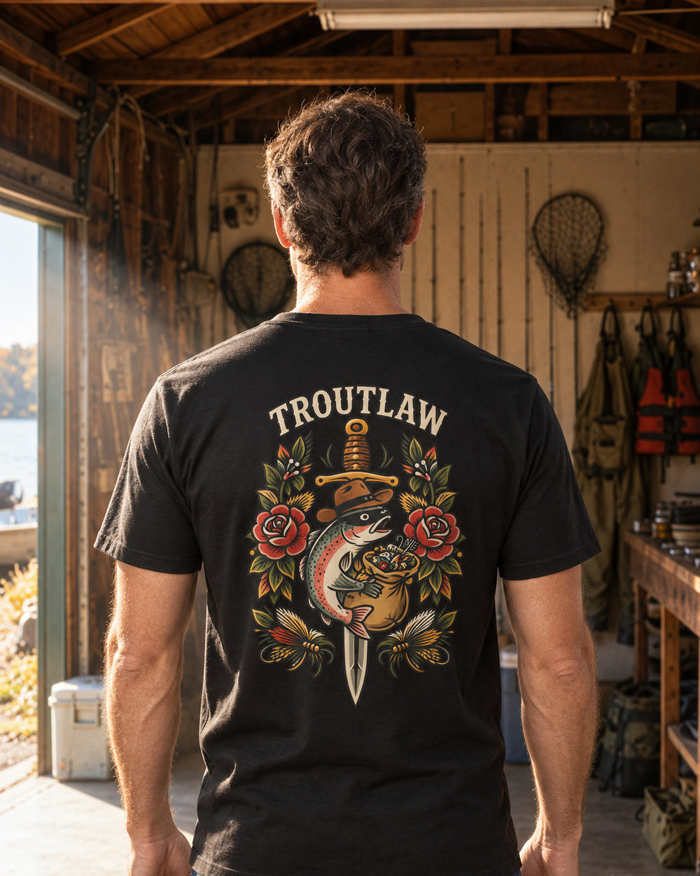 tee model black front