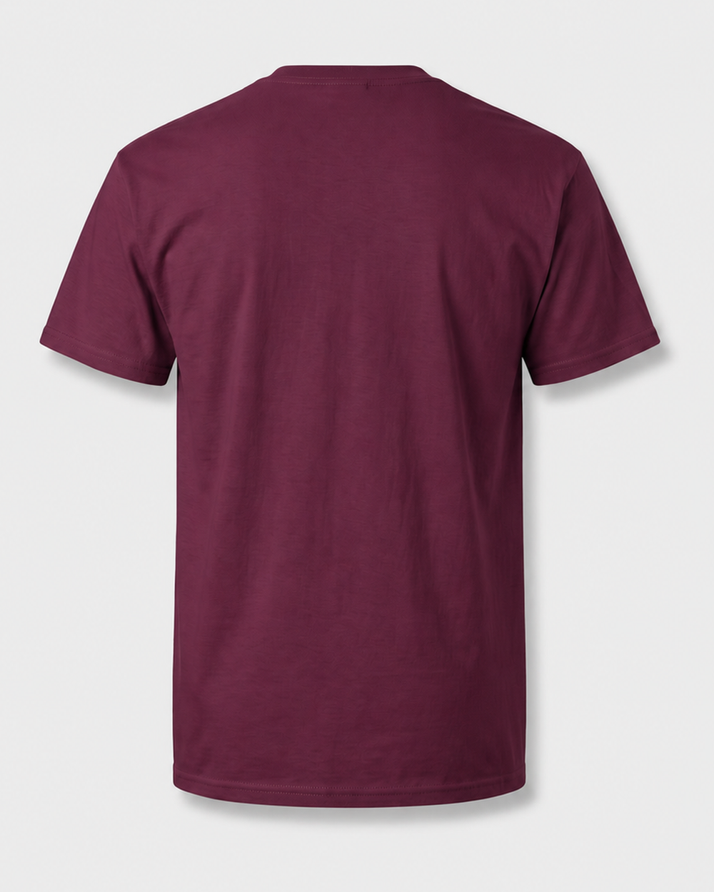 The Tug Is The Drug Stacked tee — maroon, back