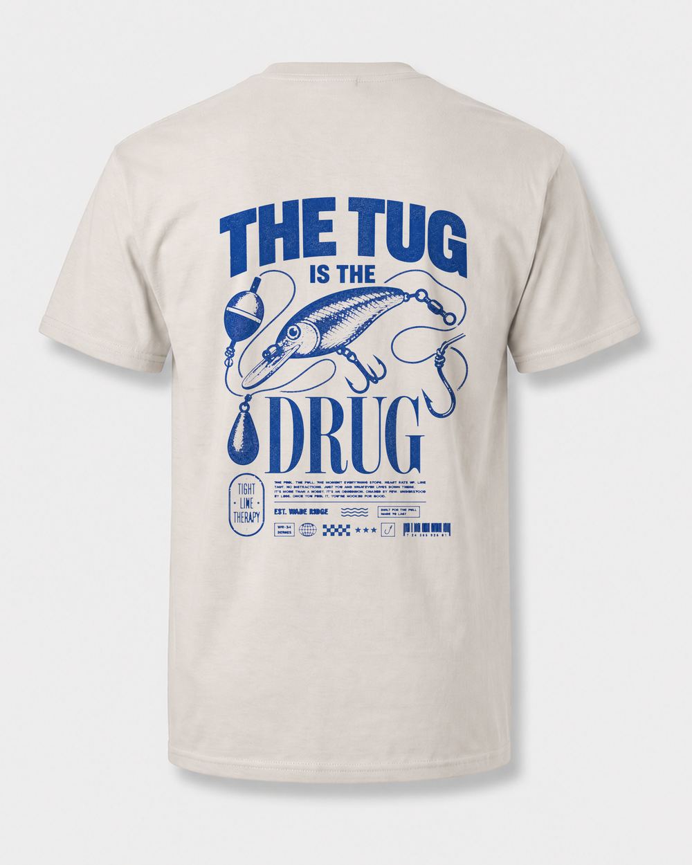 The Tug Is The Drug — Deep Diver tee — sand, front