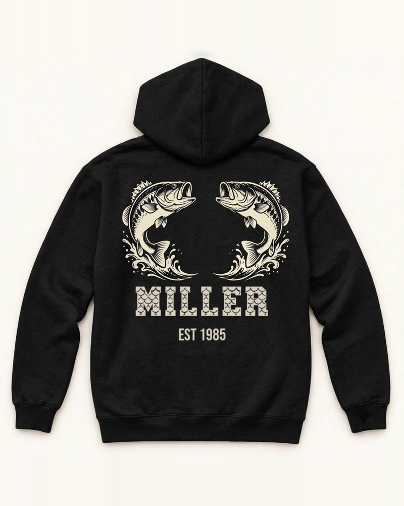 Twin Bass Family Crest All-Over Print Hoodie