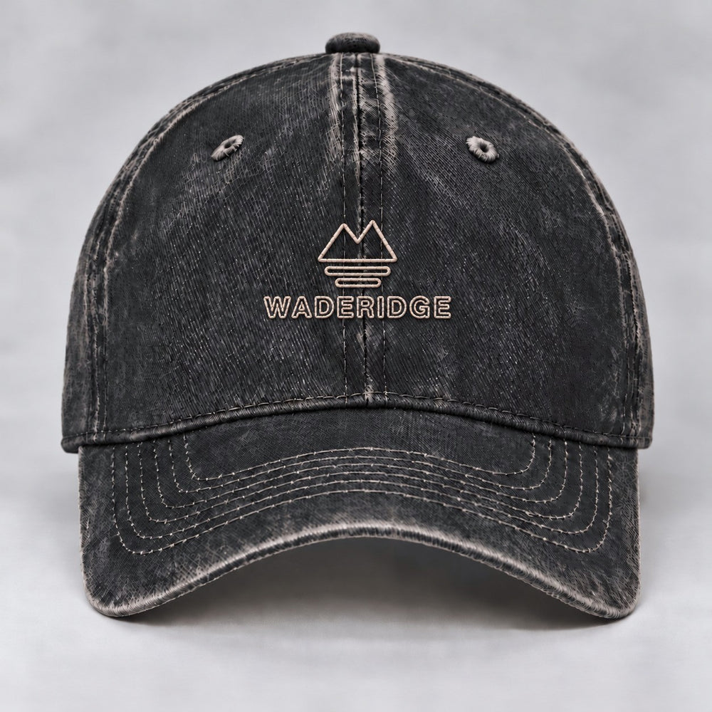WadeRidge Logo Embroidered Hat — Black — front