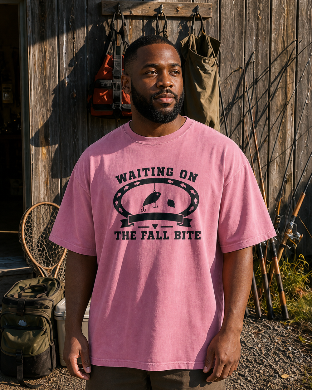 Waiting On The Fall Bite Heritage washed tee — worn, front