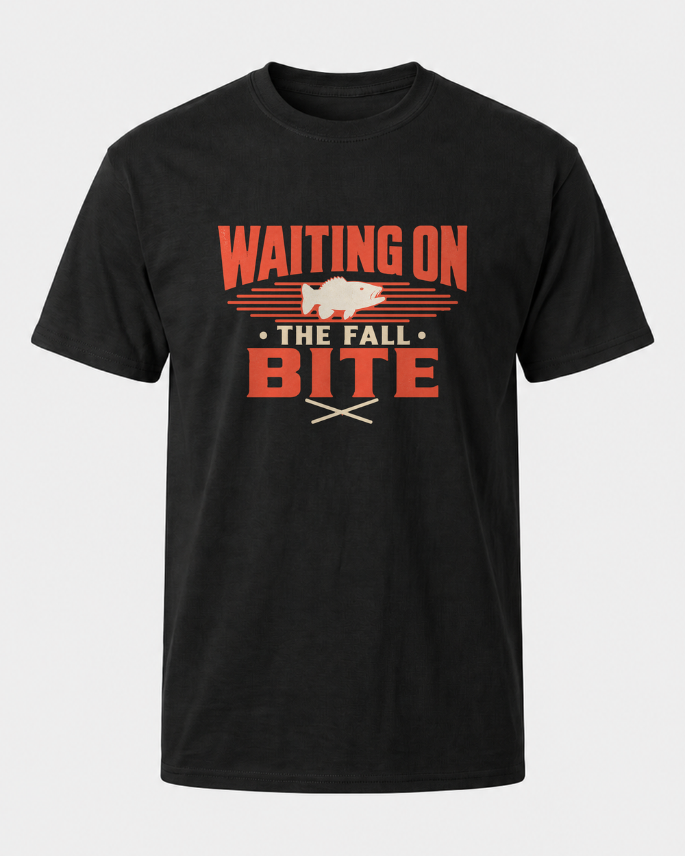Waiting On The Fall Bite Two Tone tee — black, front