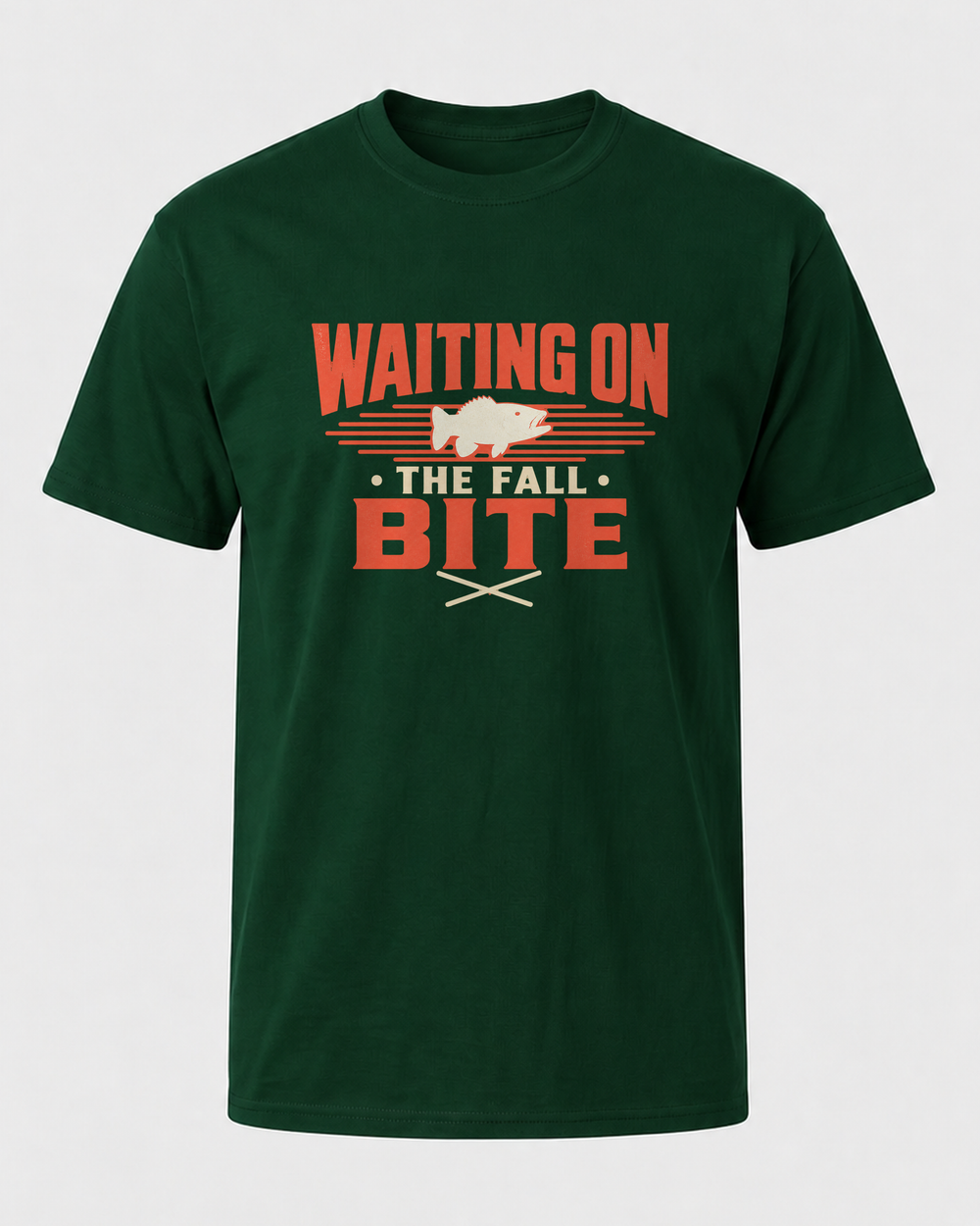 Waiting On The Fall Bite Two Tone tee — forest, front