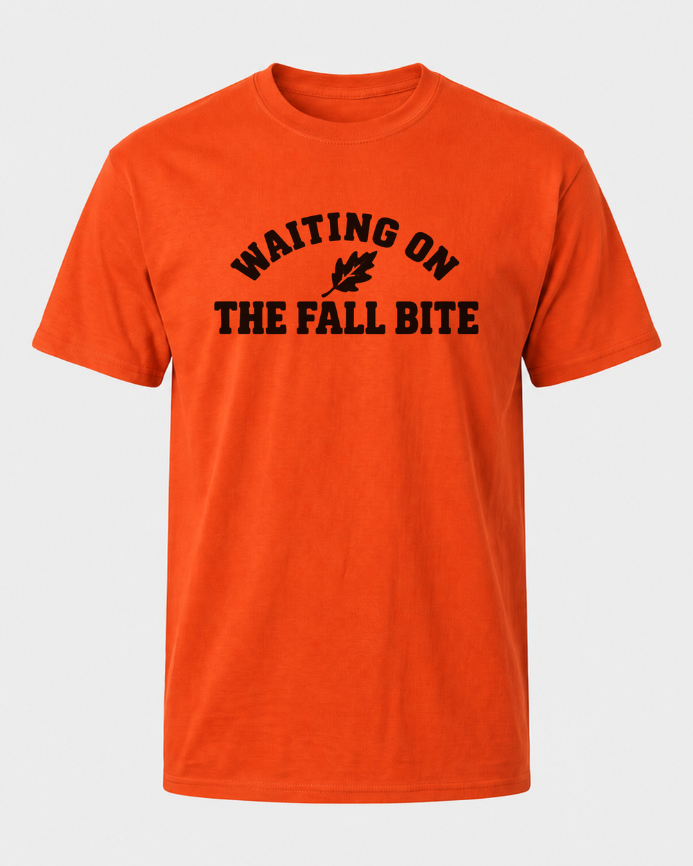 Waiting On The Fall Bite tee — orange, front