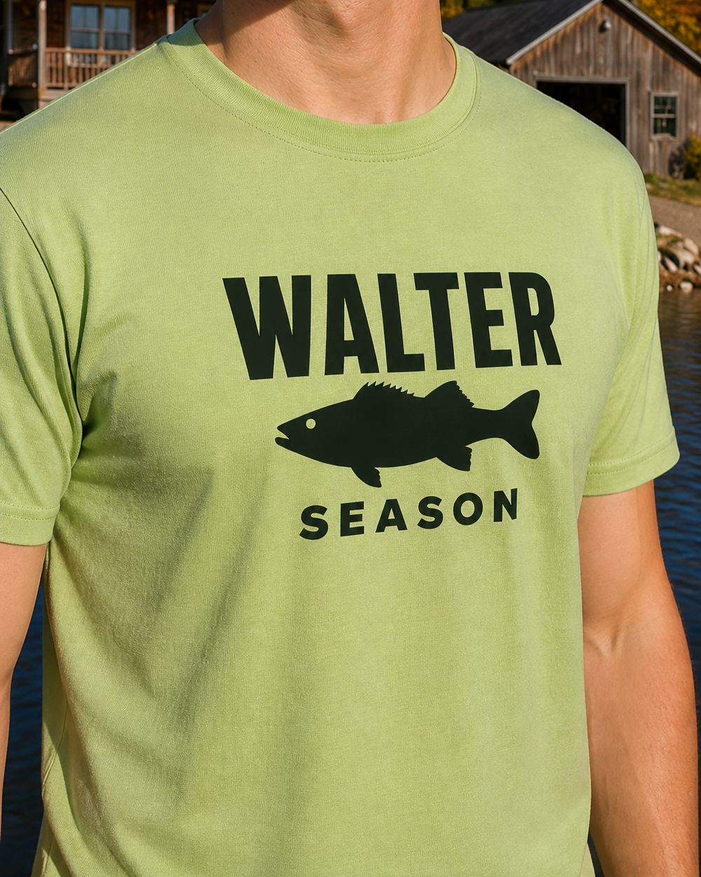 Walter Season Bold tee — kiwi, worn, side