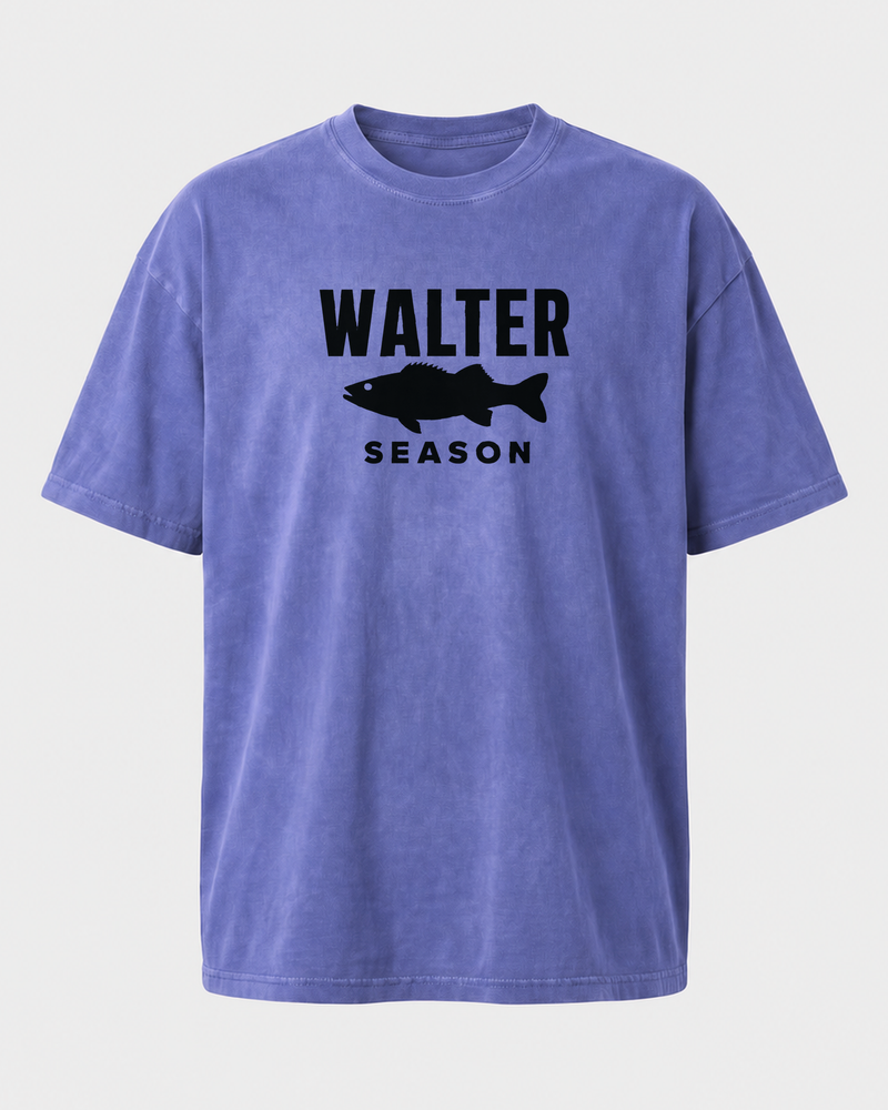 Walter Season Bold washed tee — washed blue, front
