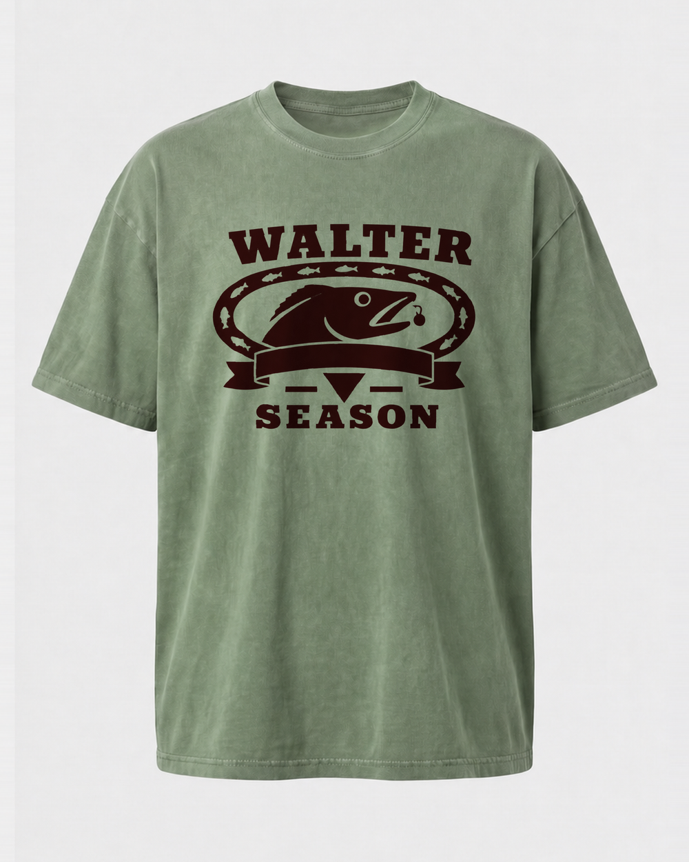 Walter Season Heritage washed tee — washed sage, front