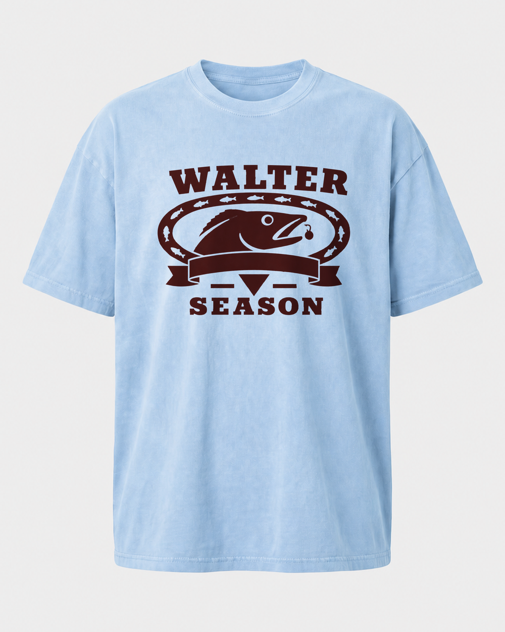 Walter Season Heritage washed tee — washed light blue, front