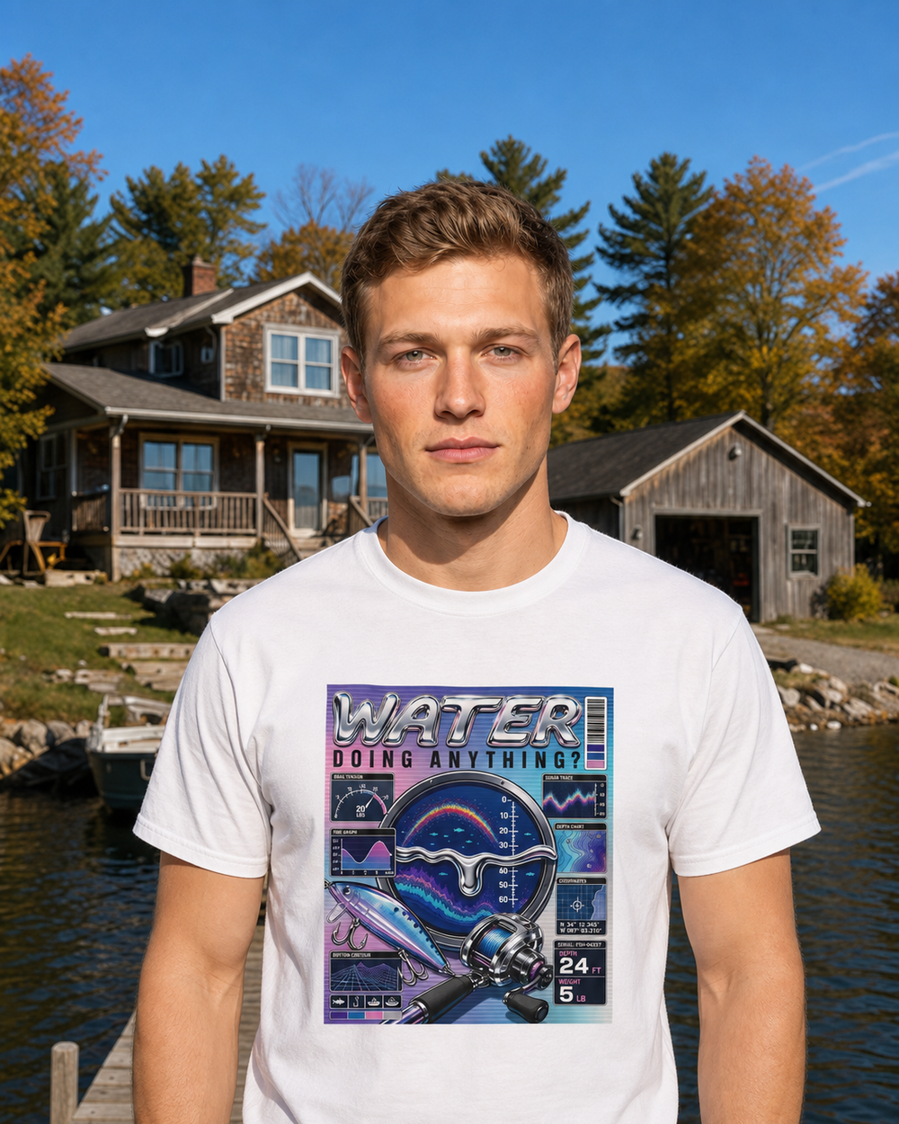 Water Doing Anything? tee — worn, front