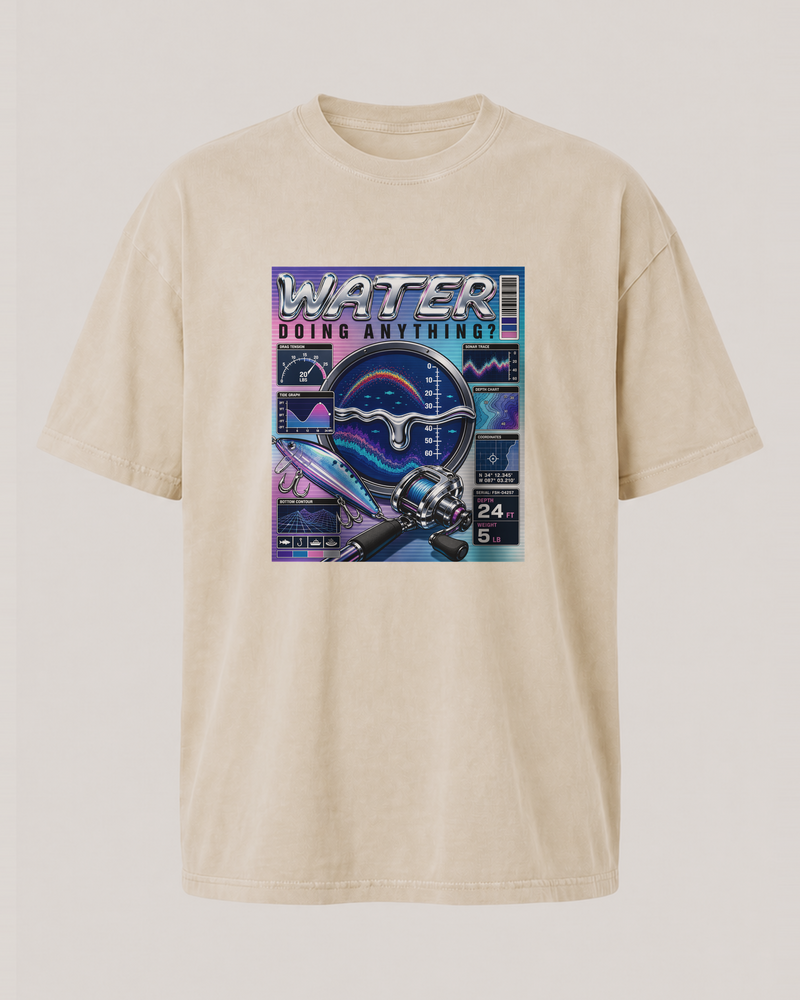 Water Doing Anything? washed tee — washed bone, front