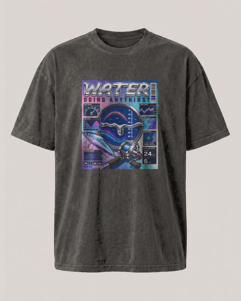 Water Doing Anything? washed tee — washed black, front