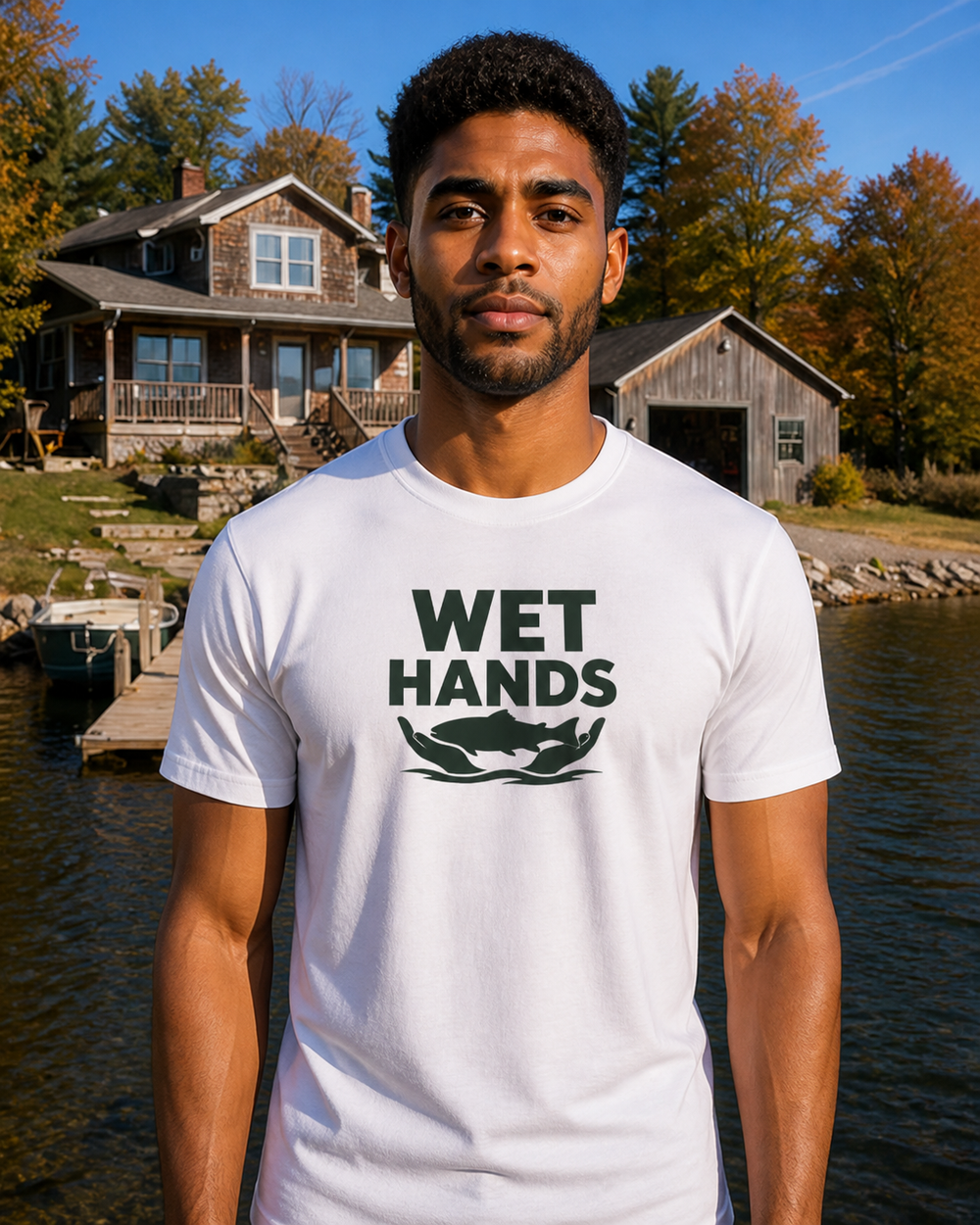 Wet Hands Bold tee — worn, front