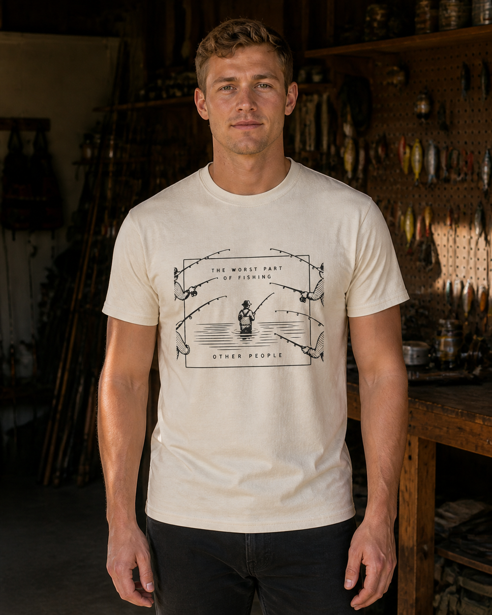 The Worst Part tee — bone, worn, front