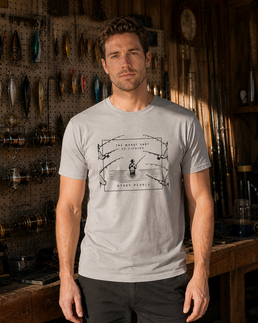The Worst Part tee — sports grey, worn, front