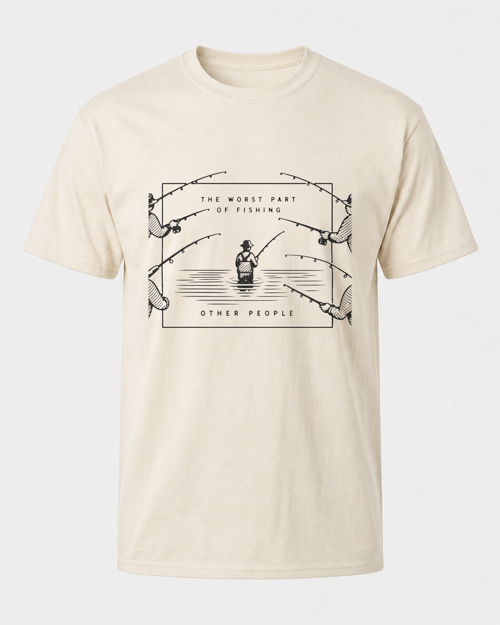 The Worst Part tee — bone, front