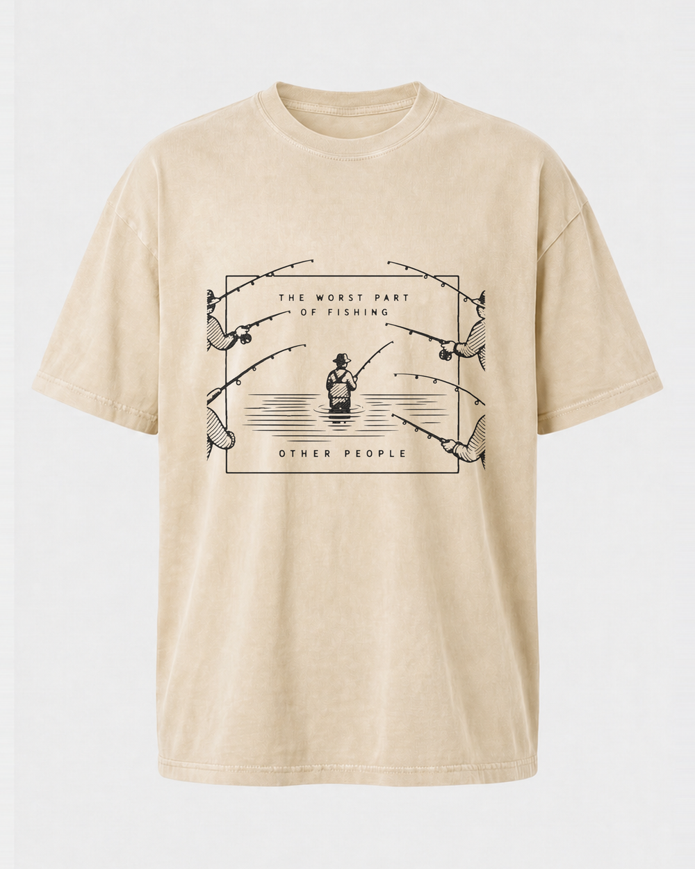 The Worst Part washed tee — washed bone, front