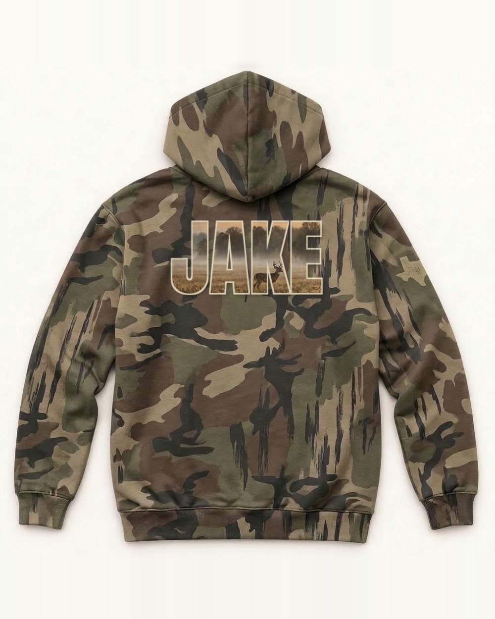 Custom Name Terrain Camo All-Over Print Hoodie — personalized with your text