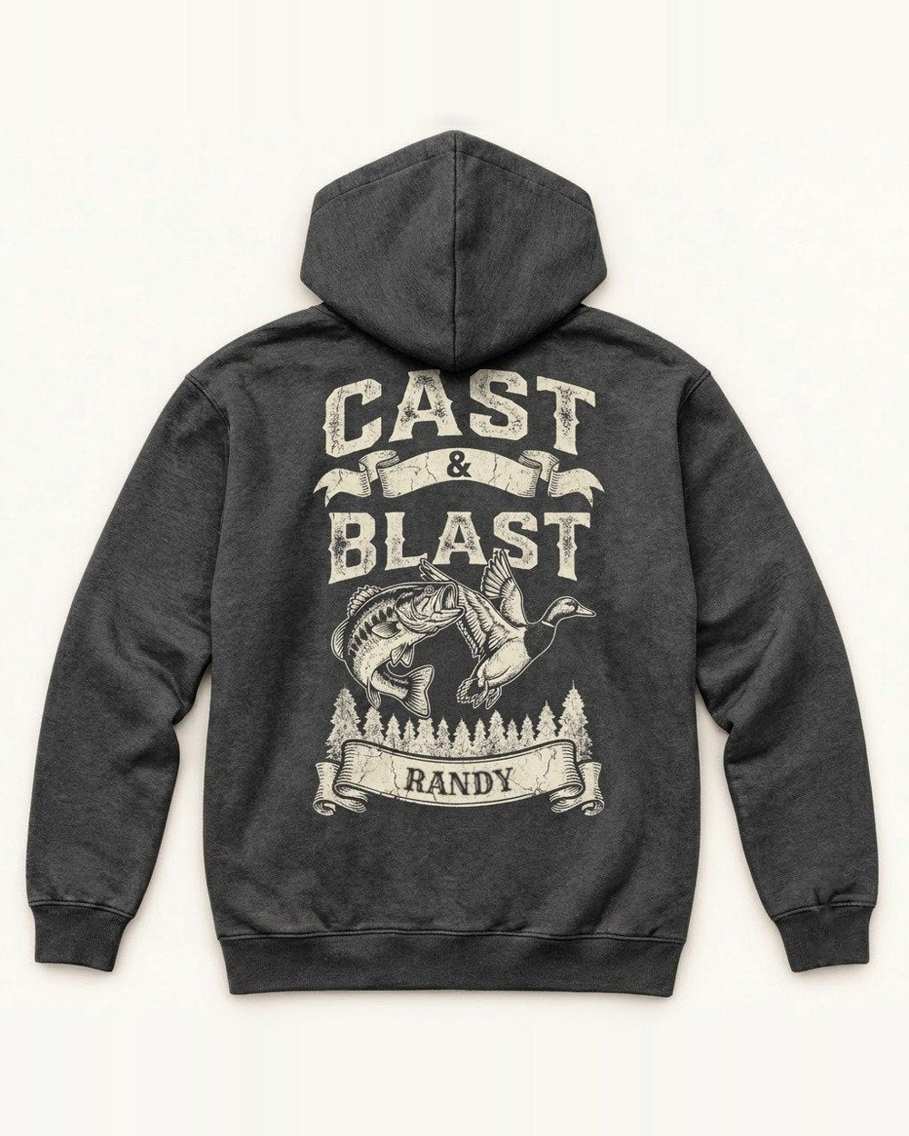 Personalized Cast & Blast All-Over Print Hoodie — personalized with your text
