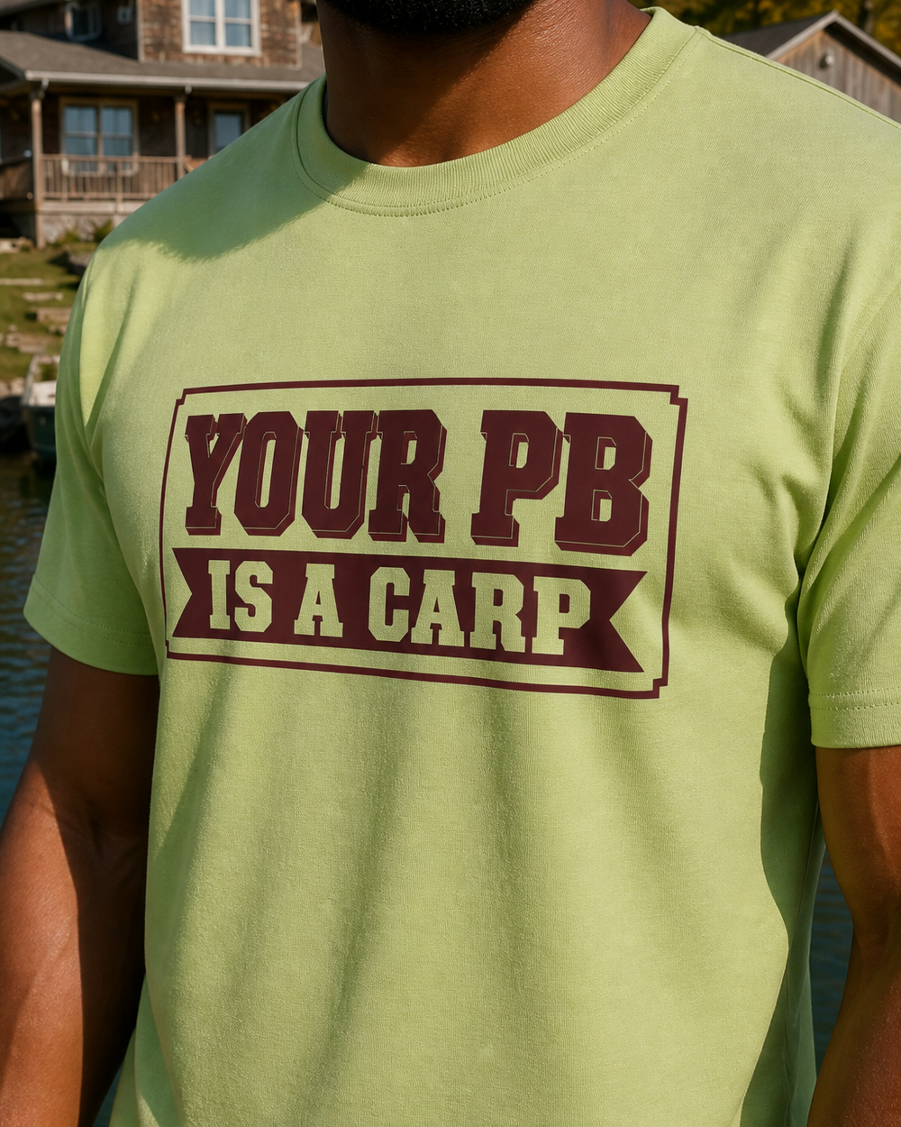 Your PB Is A Carp tee — kiwi, worn, side