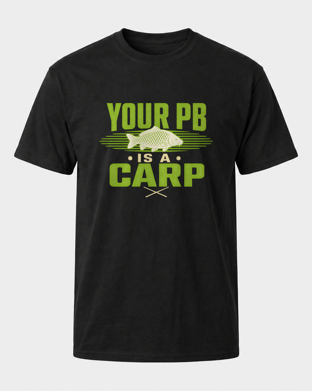 Your PB Is A Carp Two Tone tee — black, front
