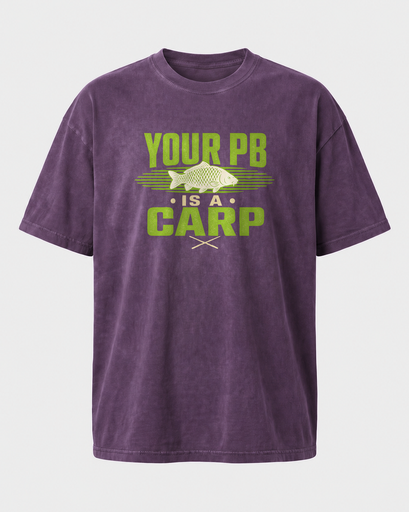 Your PB Is A Carp Two Tone washed tee — washed violet, front