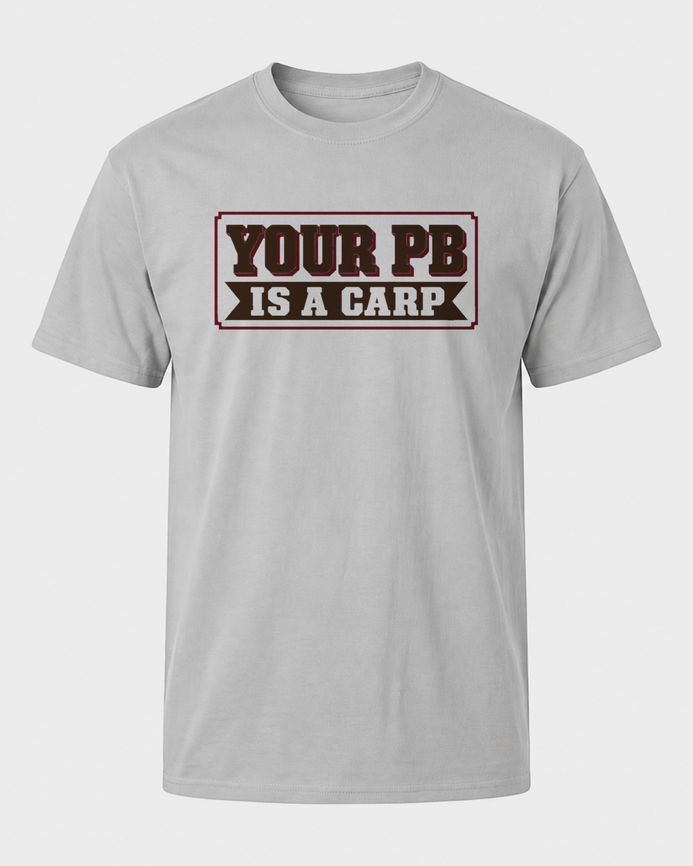 Your PB Is A Carp tee — sports grey, front