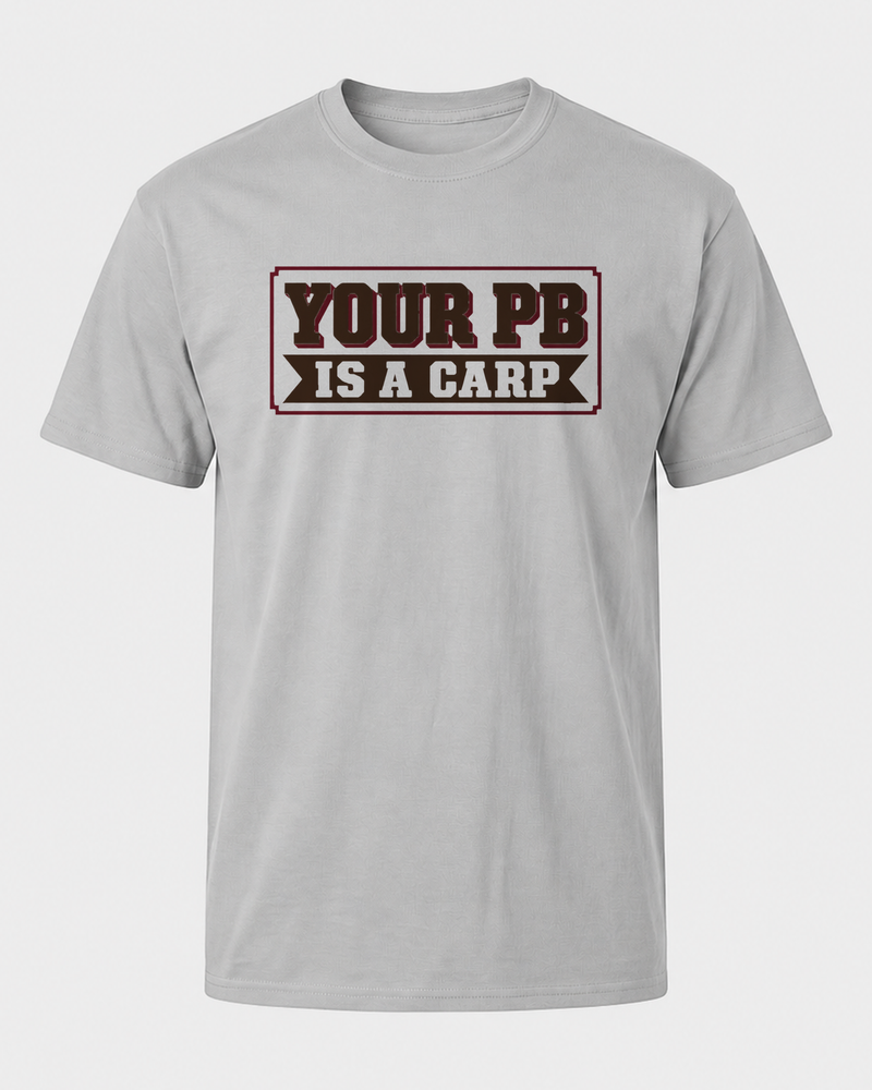 Your PB Is A Carp tee — sports grey, front