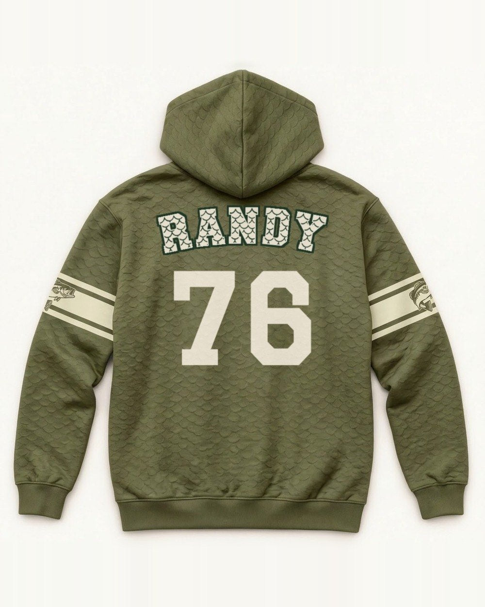 Personalized Angler Jersey All-Over Print Hoodie — personalized with your text