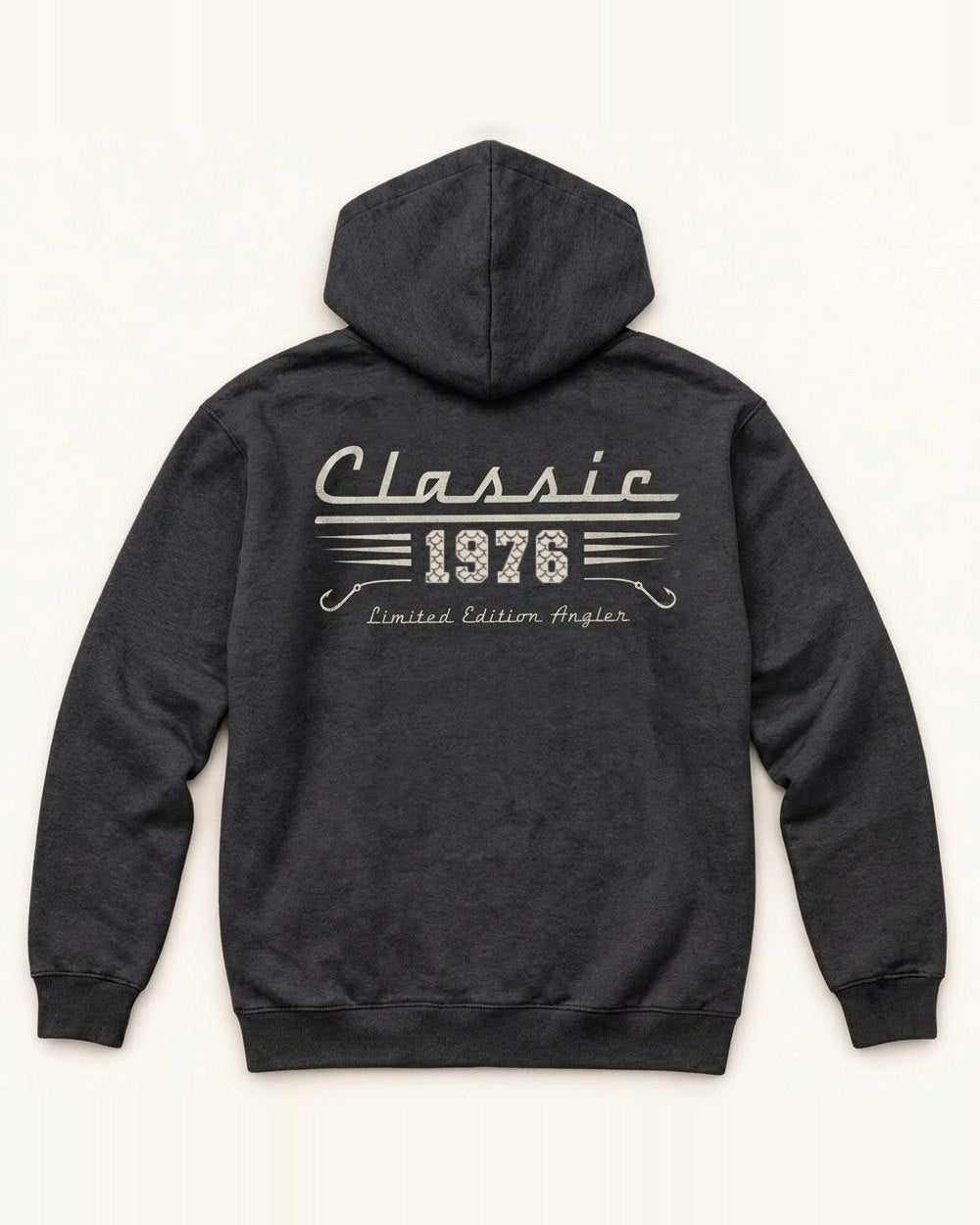 Classic Angler Custom Year All-Over Print Hoodie — personalized with your text
